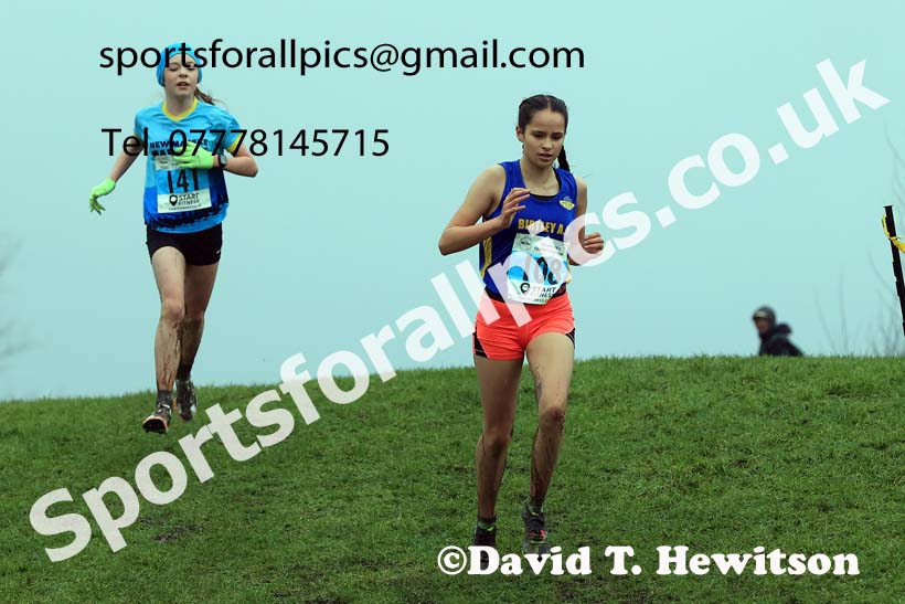 Girls under-13s 2023 North Eastern Cross Country Champs., Temple Park, South Shields. Photo: David T. Hewitson/Sports for All Pics